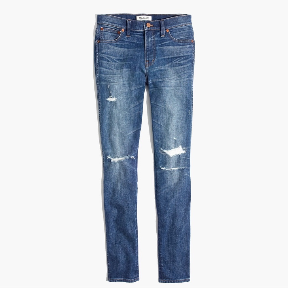 9" High-Rise Skinny Jeans: Rip and Repair Edition